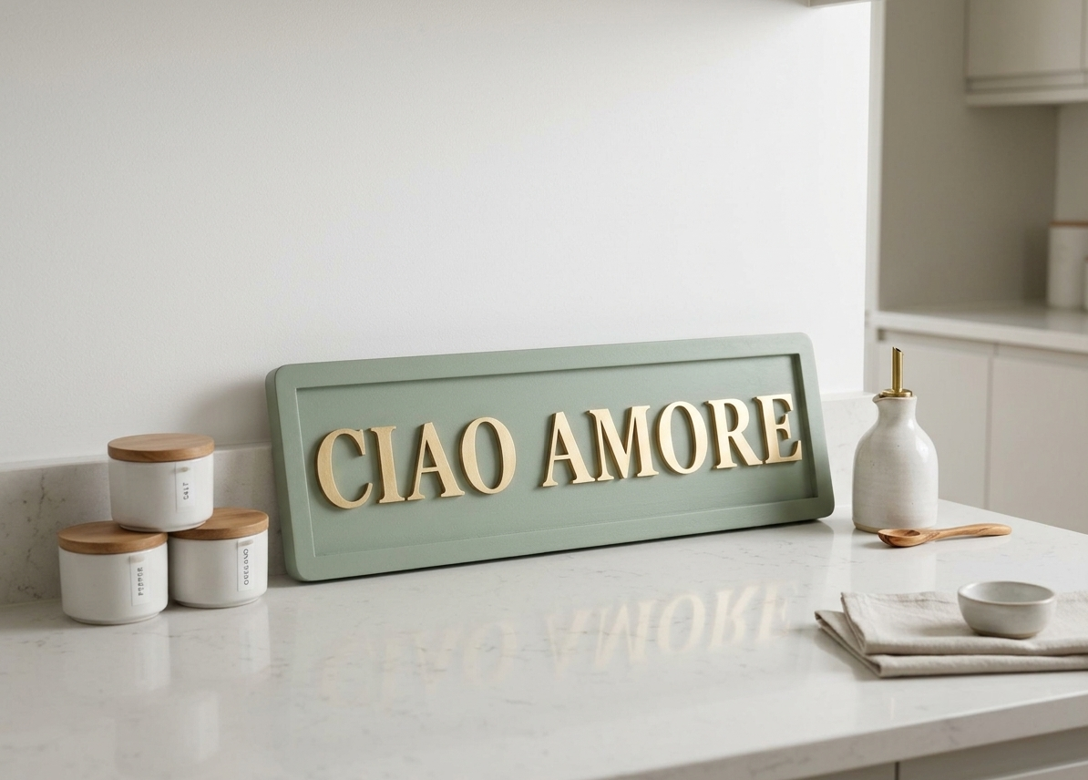Ciao Amore Wooden Sign, Custom Wall Plaque