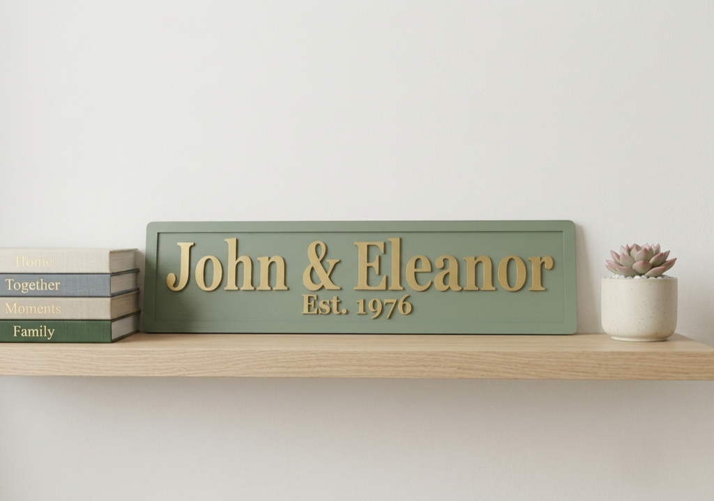 Personalised Names 3D Wooden Sign, Custom Couples Sign