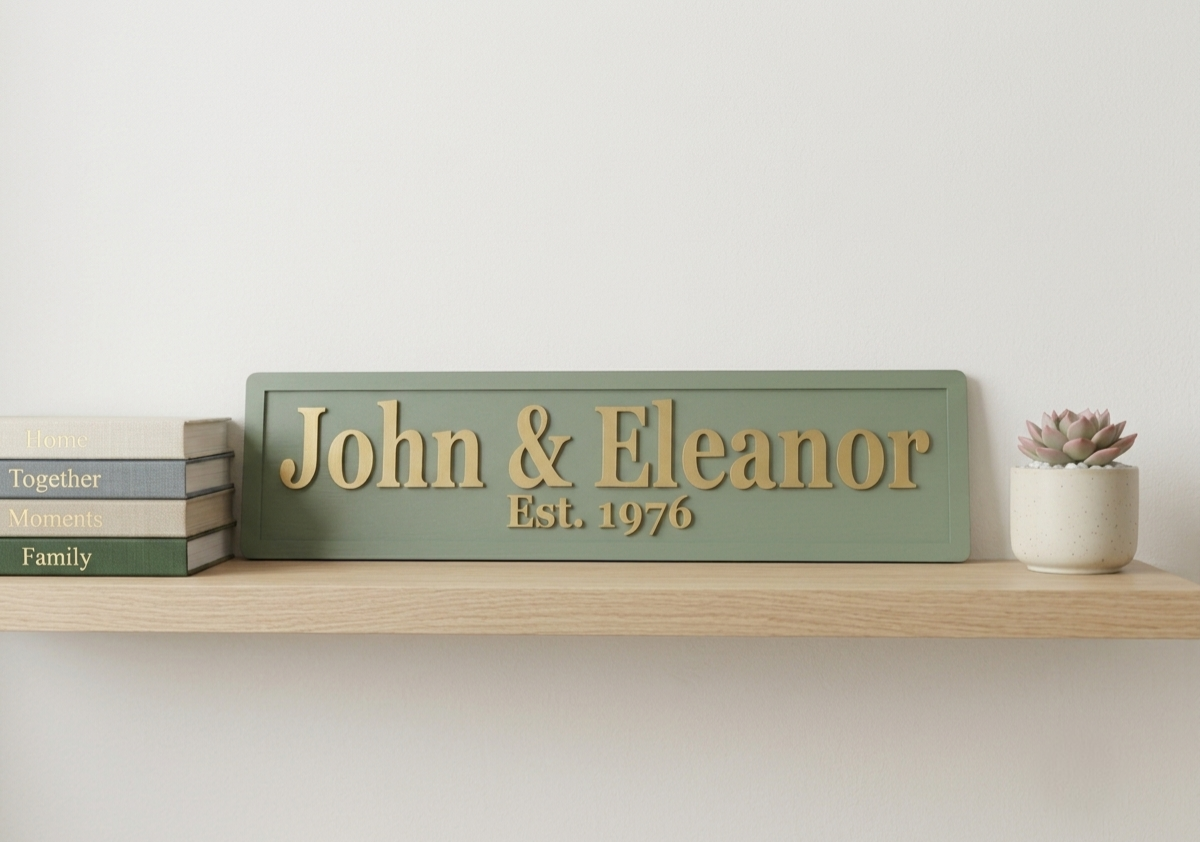 Personalised Names 3D Wooden Sign, Custom Couples Sign
