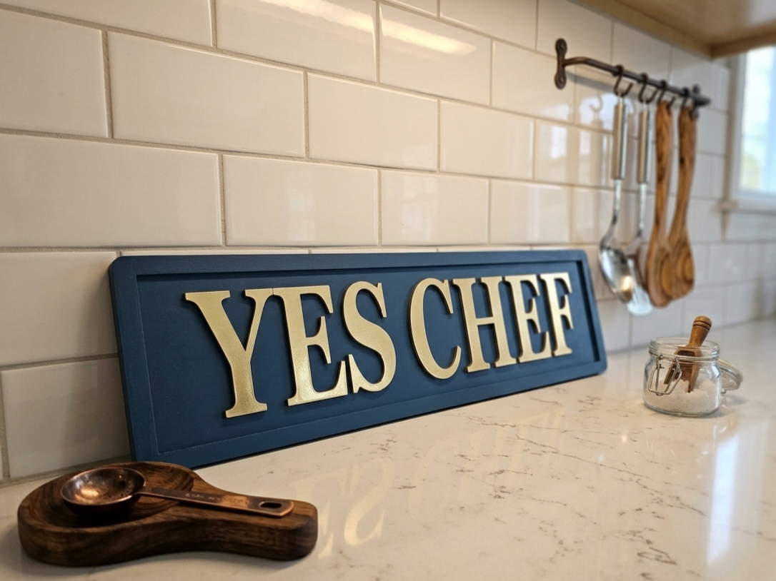 Yes Chef Wooden Sign