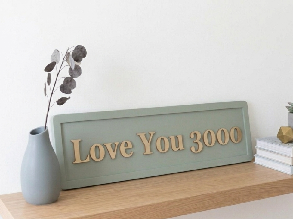 Love You 3000 Wooden Sign