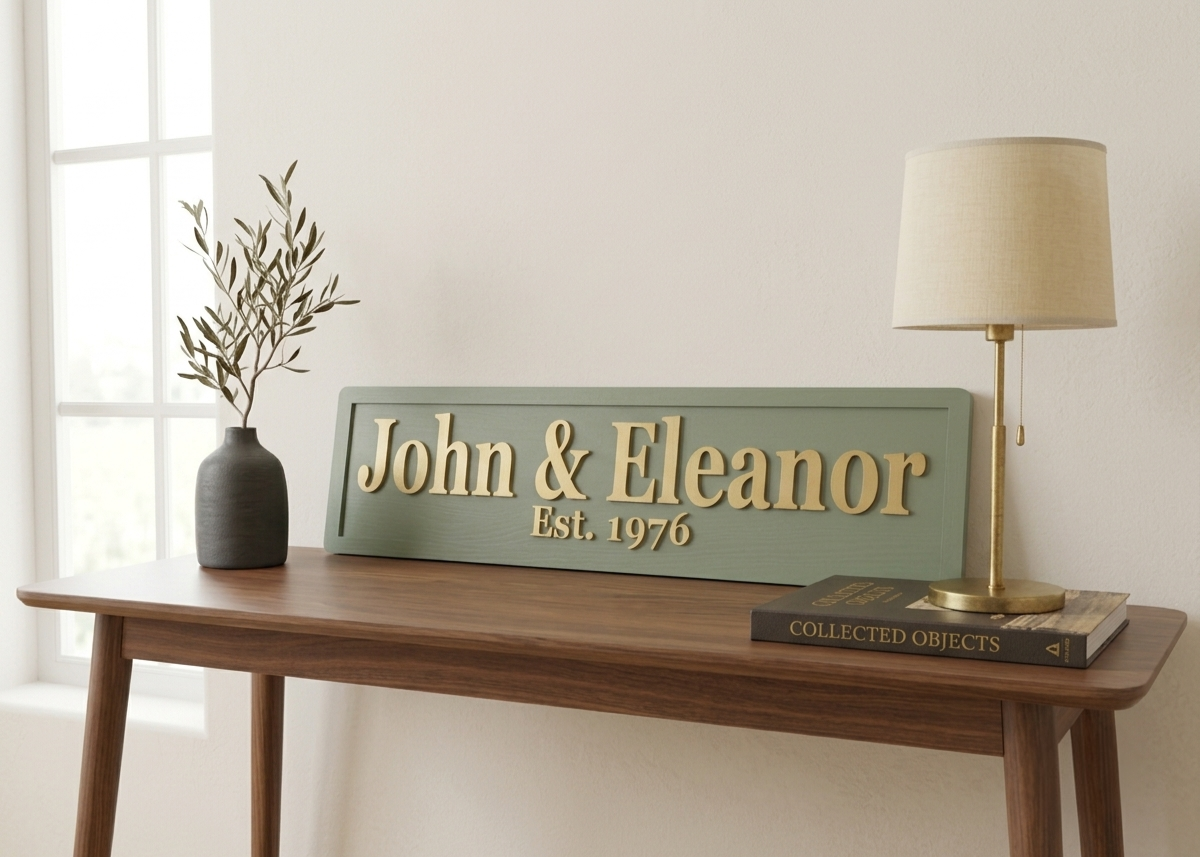 Personalised Names 3D Wooden Sign, Custom Couples Sign